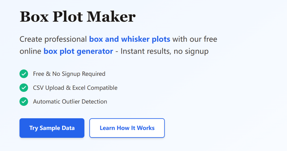 Show HN: Free box plot maker with CSV upload and automatic outlier detection